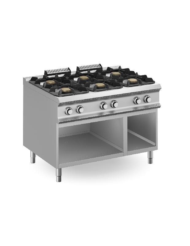 Fourneau 6 feux gaz sur baie libre - 33 kW - Fabriqué en Italie - MBM_0