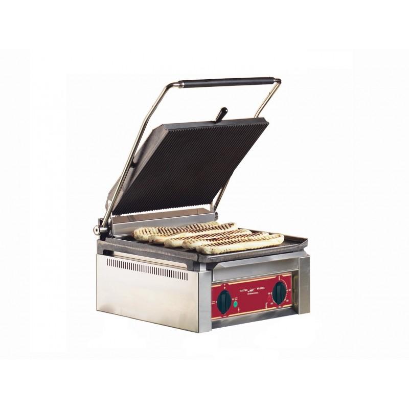 Grande grill sandwich - plaques supérieure rainurée et inférieure lisse - 360 x 360 mm - PG 1001_0