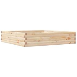 Helloshop26 - Jardinière bac lit surélevé plantes fleurs terrasse jardin 110 x 110 x 23 cm bois de pin massif marron 02_0037298 - 3000213830330_0