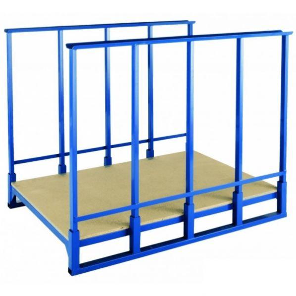 Palette en métal - Ridelles amovibles et rabattables pour transport et stockage de charges cylindriques ou longues - Marque Rolléco_0