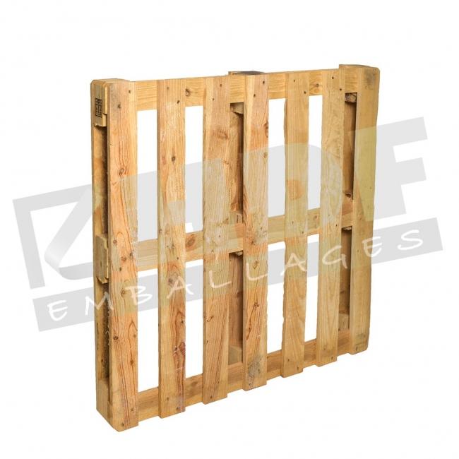 Palette en bois demi-lourde 3 semelles d'occasion - Dimensions 1200x1200 - Charge max 1000 à 1 500 kg_0