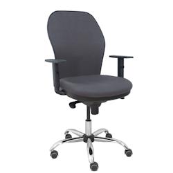 Piqueras y Crespo Silla Jorquera respaldo bali gris oscuro asiento bali gris oscuro base cromada y ruedas parqué - gris multi-matériau 15SB600B600B1_0