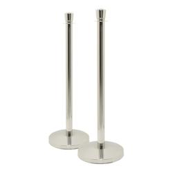 Securit® Ensemble de barrière économique (poteau & base) - Poteaux à tête plate - Lot de 2 - argenté métal RS-LW-CH_0