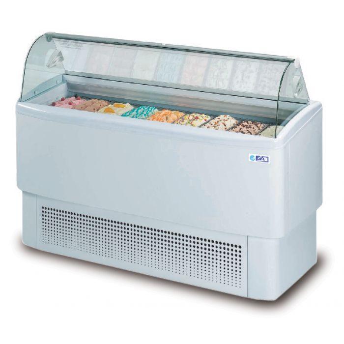 Vitrine réfrigérée mobile pour crème glacée 4 bacs de 5 l à vitre courbe - marque ISA italie - 7295.0005_0