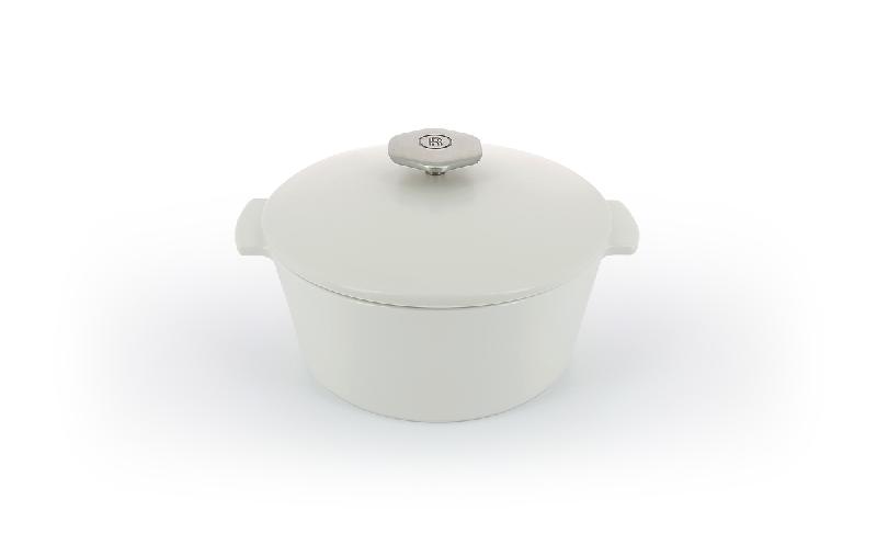 COCOTTE AVEC INDUCTION ROND BLANC PORCELAINE Ø 22 CM REVOLUTION 2