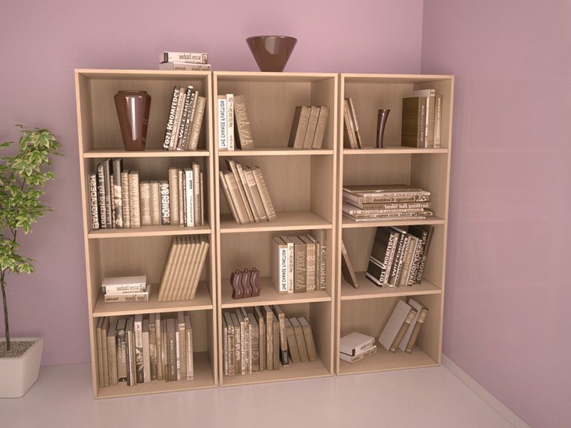 Armoire mi-haute ouverte unie Ilia - L60 x P45 x H159 cm - Bois mélaminé - Blanc, chêne moyen, wengé_0