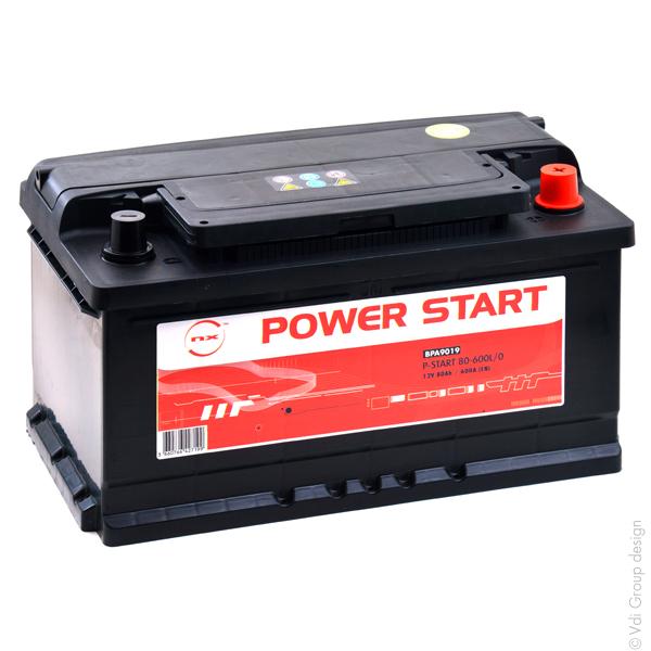 Batterie voiture NX Power Start 80-600L/0 - 12V 80Ah - 600A - Plomb calcium_0