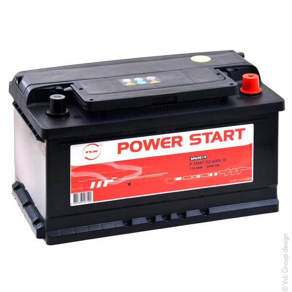 BATTERIE VOITURE NX POWER START 80-600L/0 12V 80AH_0