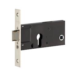 Boitier de serrure encastrable à cylindre pour porte d'entrée, axe 60mm, bouts carrés, nickelé - THIRARD - gris 3150260943733_0
