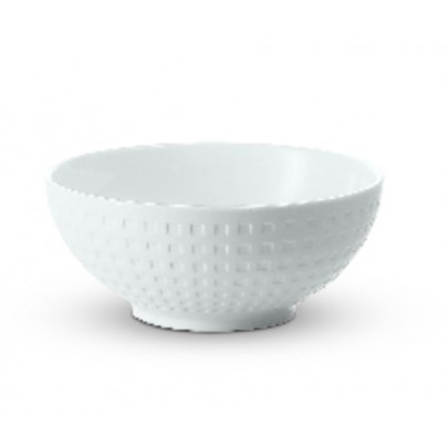BOL 45CL EN PORCELAINE BLANCHE RELIEFS GÉOMÉTRIQUES MINI-CARRÉS - CHEF & SOMMELIER - SATINIQUE