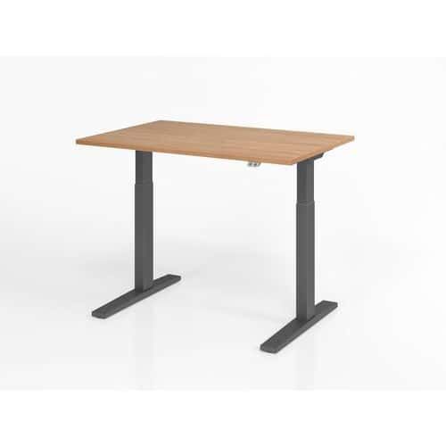 BUREAU ASSIS-DEBOUT SÉRIE XMKA-120X80CM-NOYER-GRAPHITE - HAMMERBACHER