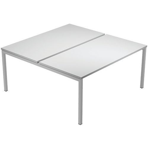 BUREAU BENCH FAST 4 PIEDS SECTION CARRÉ 140X164 CM - GRIS