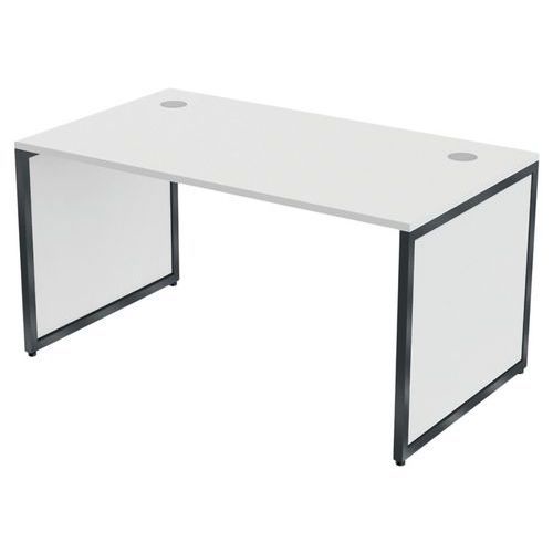BUREAU KAD PIEDS PANNEAUX 140 X 80 CM BLANC ANTHRACITE - MBA