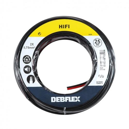 CÂBLE HIFI - 2 X 0,75 MM² - NOIR/ROUGE - 25 M DEBFLEX