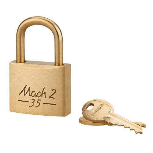 CADENAS À CLÉ LAITON AVEC ANSE LAITON - MACH.2 - POUR L'EXTÉRIEUR - 35 MM FTH THIRARD