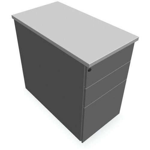CAISSON 3 TIROIRS P.80CM L.432CM H.73CM ALU/BLANC - EOL