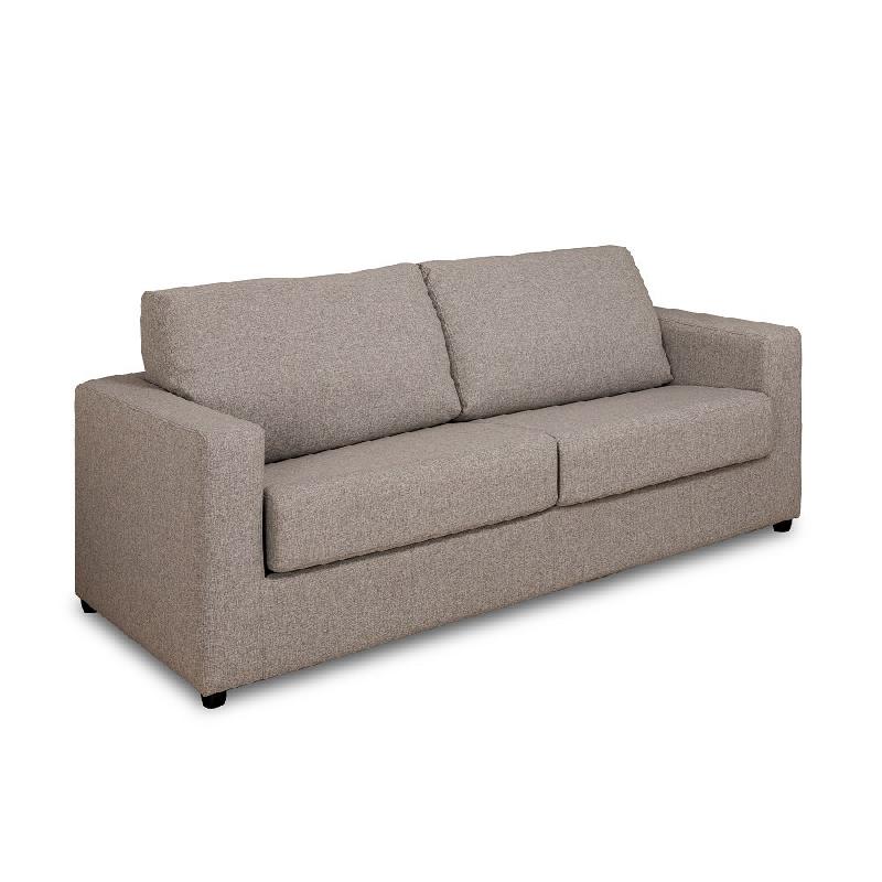 Canapé convertible Primo - ouverture express 140cm - dossier moelleux - matelas 14cm - tweed beige - fabrication italienne_0