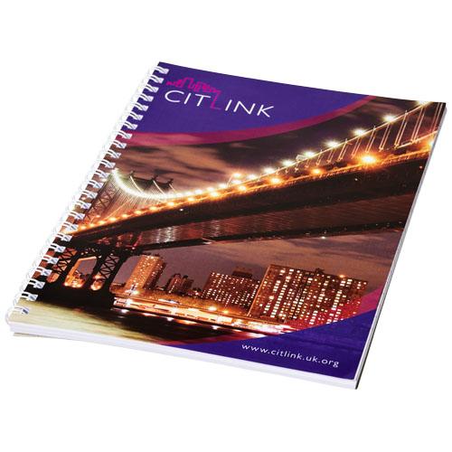 Carnet Desk-Mate® A4 à spirales - couverture cartonnée brillante - 50 ou 80 feuilles - personnalisable_0