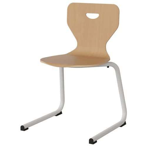 CHAISE MALIBU AST - T6 - COQUE HÊTRE / ACIER BLANC 9016 - MANUTAN EXPERT