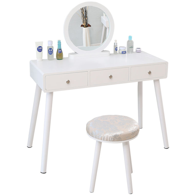 COIFFEUSE AVEC TABOURET TABLE DE MAQUILLAGE AVEC MIROIR 3 TIROIRS BLANC COIFFEUSE TABLE DE MAQUILLAGE AVEC MIROIR ET TABOURET BLANC