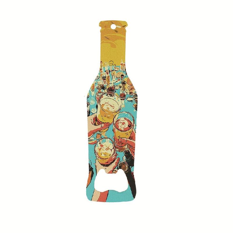 Décapsuleur métal magnétique décor bière 14x3,8 cm - par 40_0