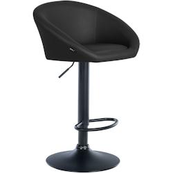 Décoshop26 - Tabouret de bar assise pivotante à 360° hauteur réglable en PVC noir piètement en métal noir 10_0004763 - noir 3000252278773_0