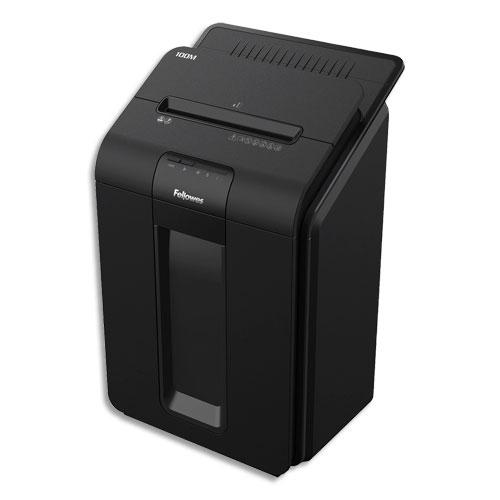 DESTRUCTEUR FELLOWES AUTOMAX 100M - COUPE MICRO PARTICULES - CAPACITE 100 FEUILLES - CORBEILLE 23 L - SECURITE P-4