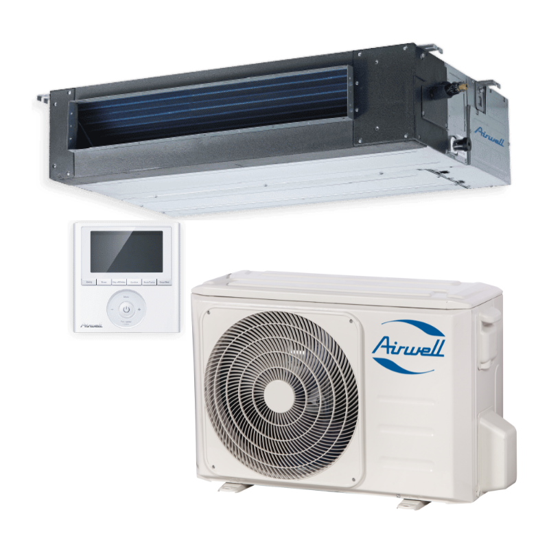 Ensemble Climatisation avec Unité extérieure YDAX et Unité intérieure Gainable moyenne pression DDMX 3,5 kW - Airwell - AIRGAINM3,5K_0