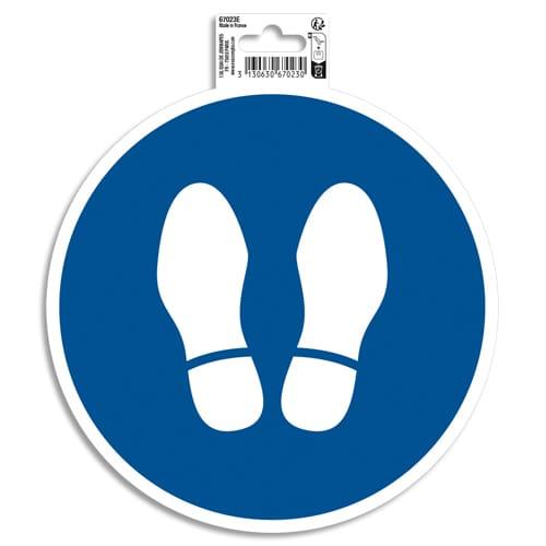 Exacompta - Panneau PVC adhésif antidérapant Obligation Arrêt 20 cm - Réf. 67023E_0