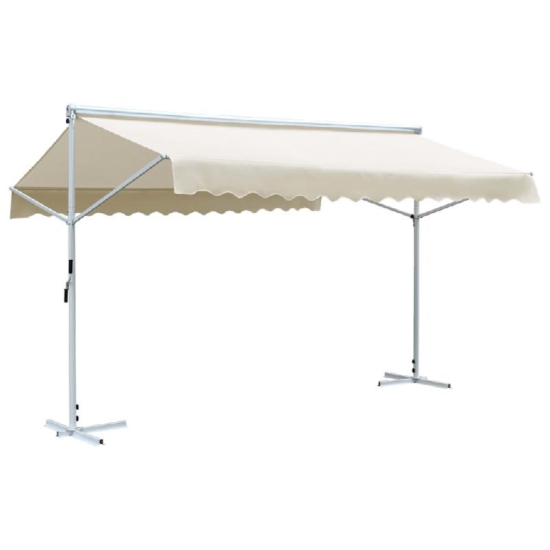 Helloshop26 - Auvent sur pied 4x3 m crème 02_0007479 - acier 3000393782726_0