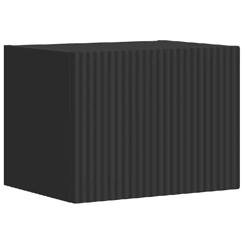 Helloshop26 - Meuble TV mural moderne minimaliste rangement pratique 60 x 31 x 30 cm en bois d'ingénierie noir 02_0054871 - noir Bois massif 30002386_0