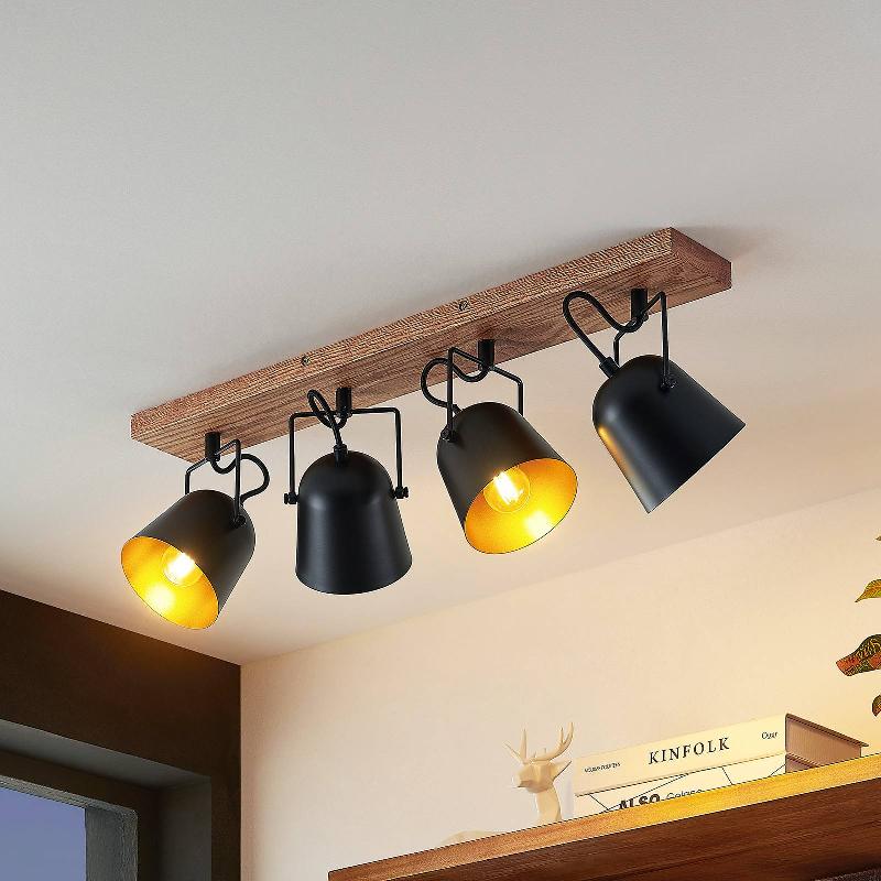 LINDBY ADALIN PLAFONNIER À 4 LAMPES, NOIR
