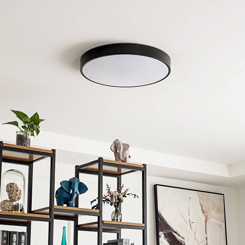 LINDBY SMART PLAFONNIER LED INNES NOIR 48CM RVB CCT TUYA