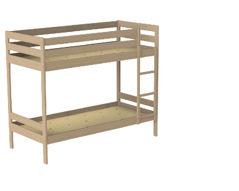 LIT SUPERPOSÉ FIXE NOVA 80X190 CM SOMMIER AGGLOMÉRÉ COLORIS BOIS NATUREL - MANUTAN COLLECTIVITÉS