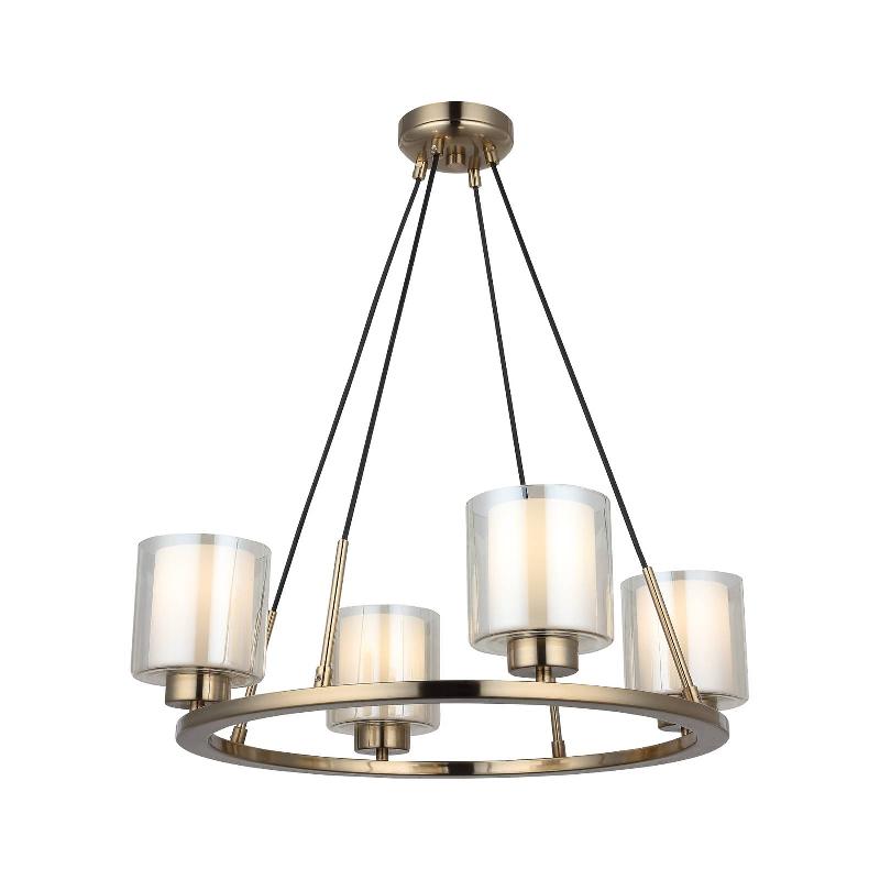 LUCEA LUSTRE RESSA, Ø 59 CM, LAITON ANCIEN, À 4 LAMPES