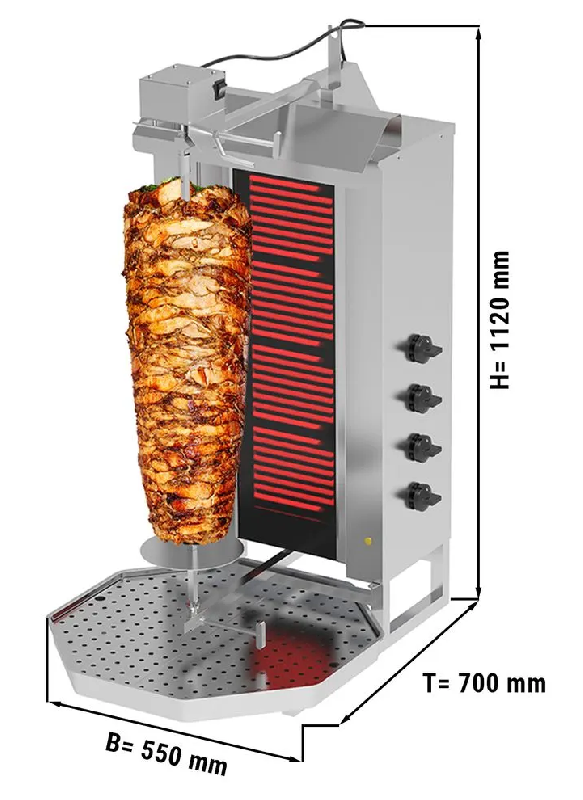 Machine à kebab (grill döner) 4 brûleurs électrique_0