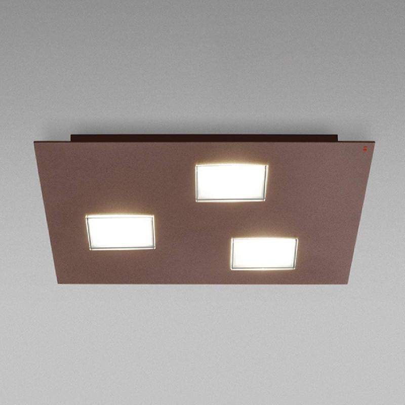 FABBIAN PLAFONNIER QUARTER BRUN AVEC 3 LED