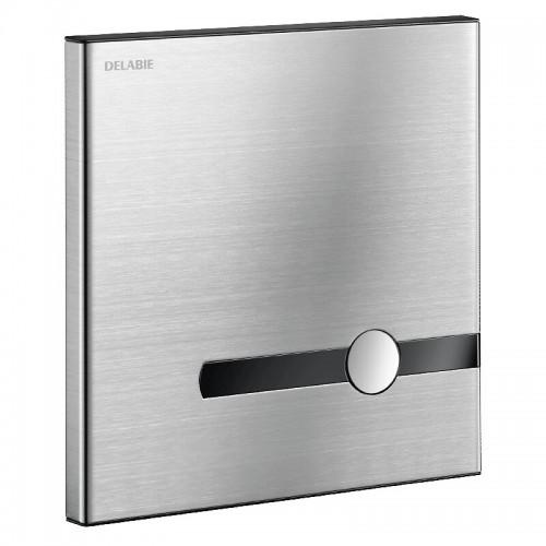 PLAQUE DE COMMANDE WC BICOMMANDE EN INOX - ENCASTRABLE - TEMPOMATIC - À PILES DELABIE