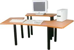 Poste de travail virt 2100 - ergonomique avec plan monitoring ajustable - pour stations informatiques et graphiques_0