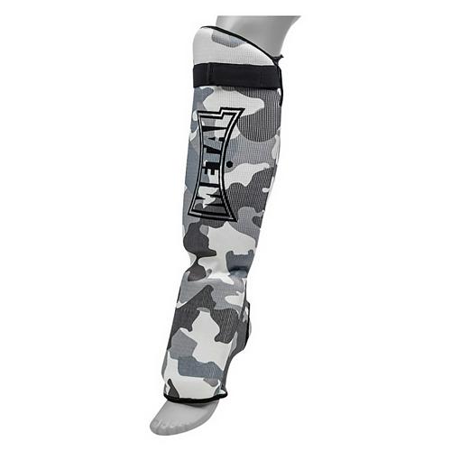 PROTÈGE TIBIA + PIED COTON MÉTAL BOXE ELAST NOIR
