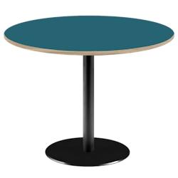Restootab - Table Ø120cm - modèle Rome bleu avec chants bois - bleu fonte 3760371519569_0