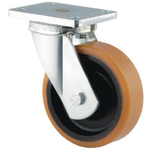 ROUE PIVOTANTE POLYURÉTHANE FORCE:450 KG H HT:145 MM - TENTE
