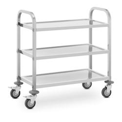 Royal Catering chariot de service 3 plateaux 73 x 38 x 3 cm 81 kg acier inoxydable - 3000228331532_0