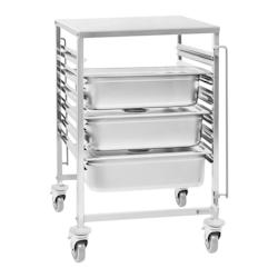 Royal Catering chariot de transport jusqu'à 6 bacs GN 2/1 acier inoxydable - 3000176498981_0