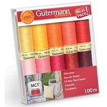 GÜTERMANN SET DE FILS À COUDRE 'COULEURS CHAUDES', 5 BOBINES
