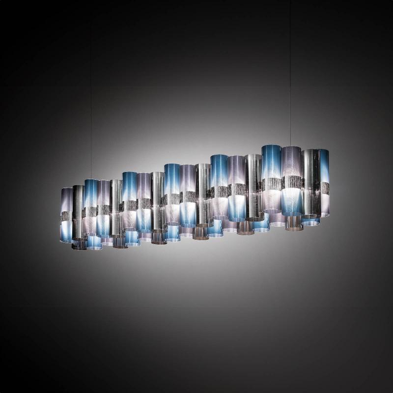 SLAMP SUSPENSION LED LA LOLLO BLEU-VIOLET, 140 CM