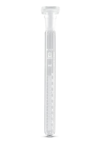 Tube à essai gradué en verre borosilicaté 25 ml - Bouchon NS en PP - Graduation blanche - Autoclavable_0