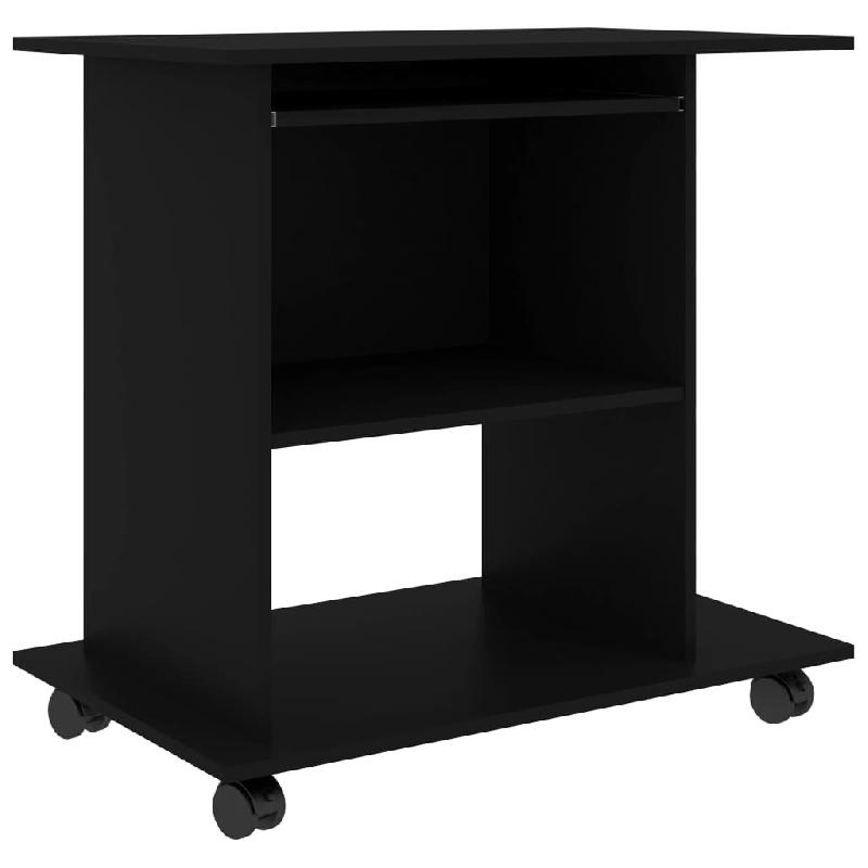 VidaXL Bureau d'ordinateur Noir 80x50x75 cm Bois d'ingénierie Modèle Nova Design Plus - noir 802895_0