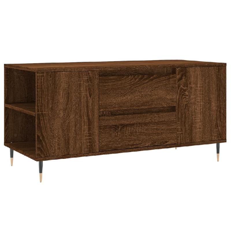 VidaXL Table basse chêne marron 102x44,5x50 cm bois d'ingénierie Modèle Atlas Épuré - 830995_0