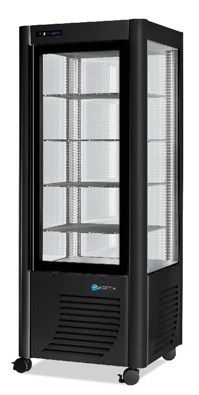 Vitrine réfrigérée négative Fixe 400L 4 faces vitrées SCAIOLA - Noir_0